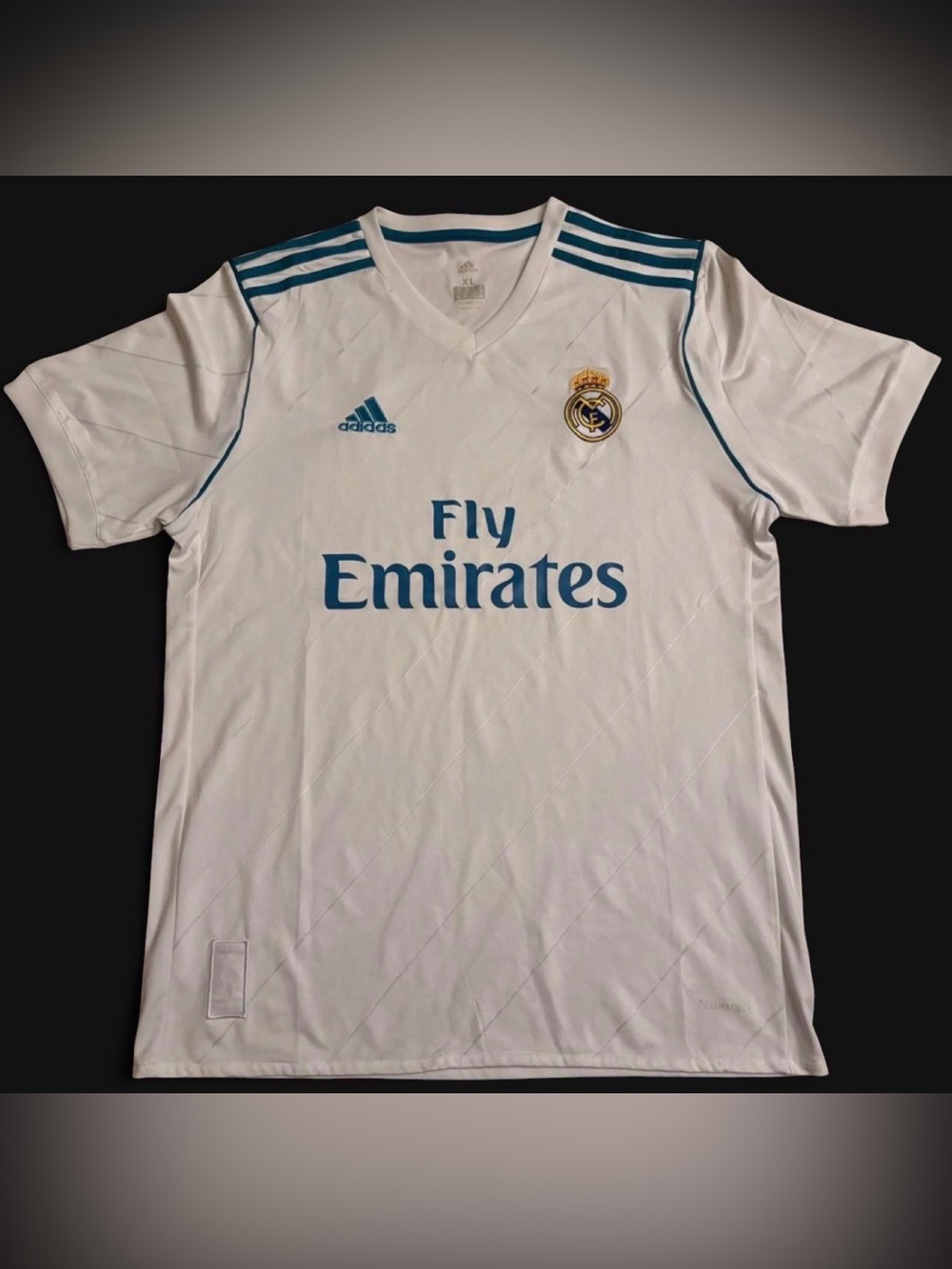 Adidas Real Madrid Fly Emirates Soccer Jersey Shirt White Blue Size XL